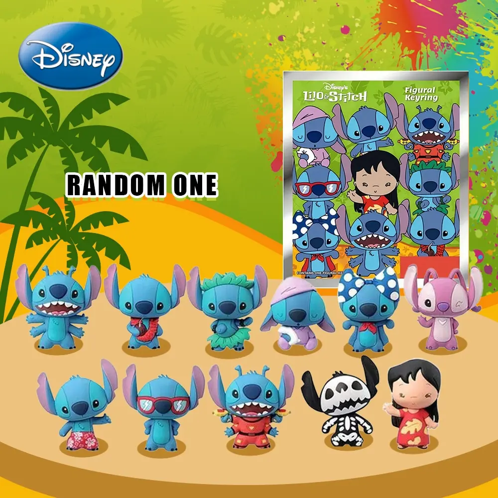 1 PC Disney Officially Licensed Stitch Series 1 Mystery Bulk Bag Clip Characters Authentic Keychain Surprise Collectibles Pendant Ornaments For Halloween Christmars Anniversary To Best Friends Family Parents Couple