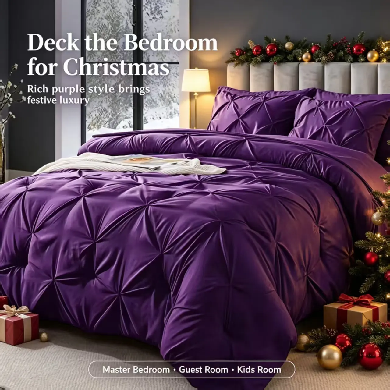 2/3 -Piece  Comforter Bedding Set, Twin Queen King Size, Dark Gray White Red‑Black Mint Green For Bedroom Dorm, Christmas Gift,up pillow