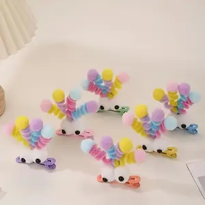 4pcs of Colorful Plush Hair Clips with a Fun And Quirky Design, Suitable For, Including Duckbill Clips And Hair Additions