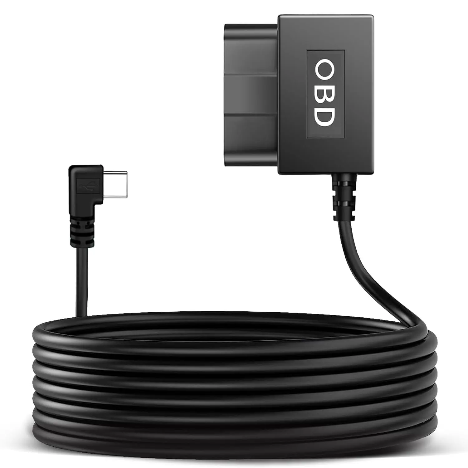 Type-C Dash Cam OBD Hardwire Kit, 11.6-16V to 5V/2.5A Power Cable with Low Voltage Protection, 24h Parking Monitor for Front Dashcams, GPS (Universal Compatibility)