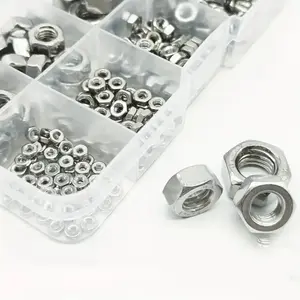 Stainless Steel Hex Nuts Assortment Kit, M2-M12 A2-70 Nuts Set for Screws & Bolts, Fasteners & Hooks, Multifunctional Fasteners & Hooks Kit
