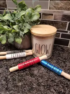 Mini Rolling Pin Set: Rae Dunn Inspired Americana Tiered Tray Decor