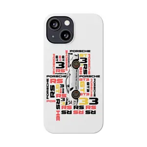 White Porsche 911 GT3 RS iPhone Case Racing Phone Cover Gift for Fans Luxury Car Gift for Fans Full Series iPhone X to iPhone 17 Premium Aesthetic Protection