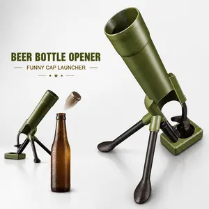 Mortar Style Beer Bottle Opener, Funny Desktop Bottle Cap Opener for Bars, Parties, Kitchen & Man Cave, Novelty Gift for Men, Tactical Cap Launcher