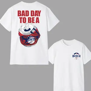 Bad Day to Be a Busch Apple 2 Sided T-Shirt for Women & Men ,100% Pure Cotton, Breathable Unisex Casual Daily Wear