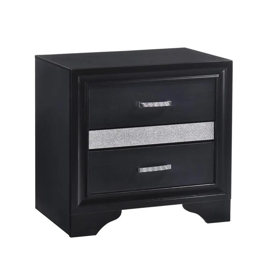 Miranda 2-drawer Nightstand Tray Black 206362 Coaster
