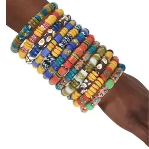 Ghana Beaded Bracelet | Authentic African Trade Beads | Handmade Ethnic Jewelry | Unisex Bracelet