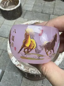 627 Purple Glass Bajun Ma Jian Zhan Teacup DB