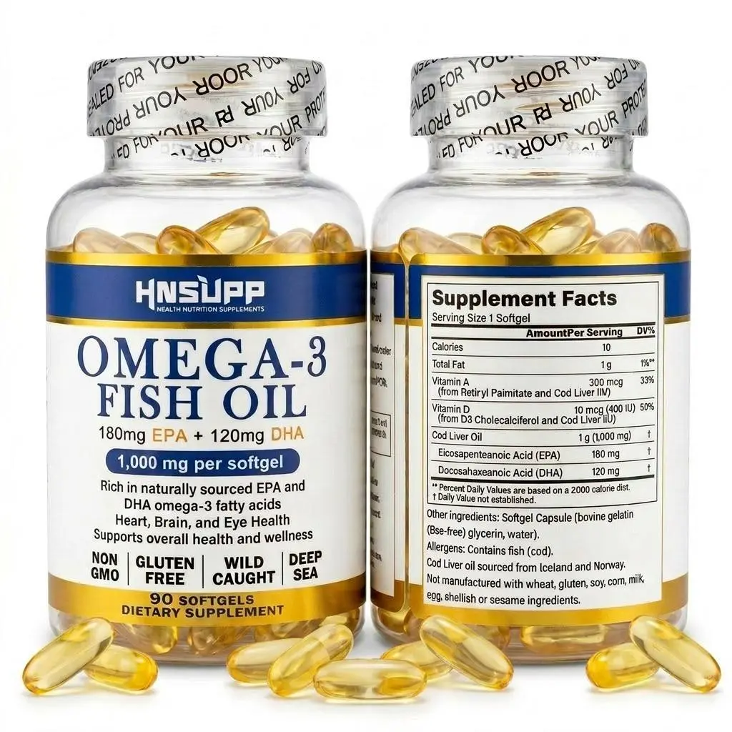 Wild Caught Deep Sea Omega 3 Cod Liver Oil Supplement - 90 Count Softgels, 180mg EPA + 120mg DHA, Sourced from Iceland & Norway, Non-GMO, Gluten Free, Essential Fatty Acid Nutritional Supplement, Supplement Essential Fatty Acid Nutritional Supplements