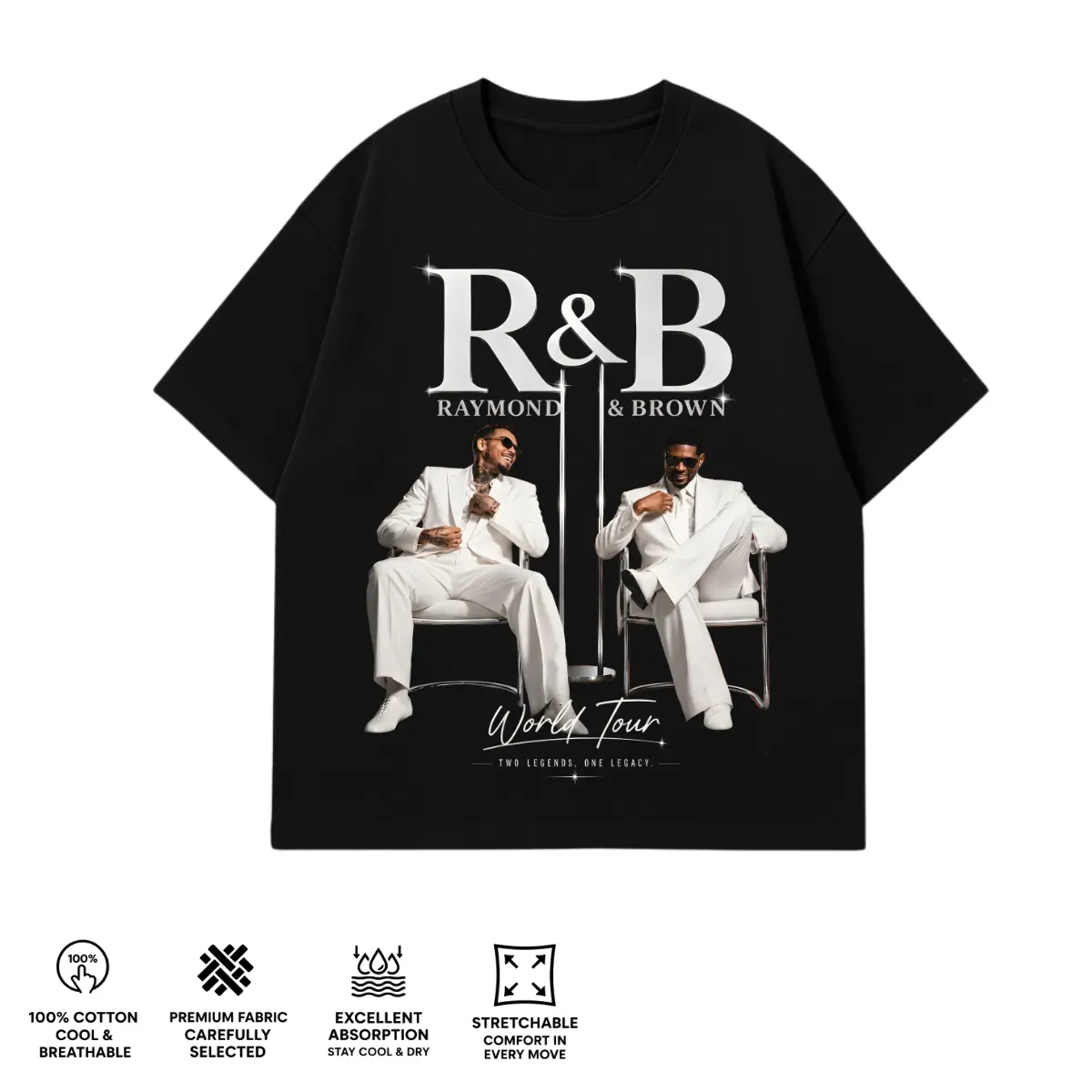 Ch.Brown Usher Raymond The R&B Tour 2026 Unisex Tee Gildan Shirt.