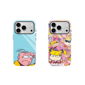 Y2K Rugrats Angelica Pickles Collage Tough Phone Case Heavy Duty Drop Protection for iPhone 11 12 13 14 15 16 17 Pro Max Plus, Nostalgic Cartoon Design, Double Layer Shock Absorbent Phone Casing, Best Gift for Her