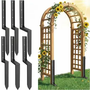 Heavy Duty 6-Pack Fence Post Repair Kit – 33x2in Galvanized H-Shaped Stakes for Broken or Leaning 4x4/6x6 Wood Posts – Rust Resistant, No-Dig Ground Anchor – Includes 24 Self-Tapping Screws