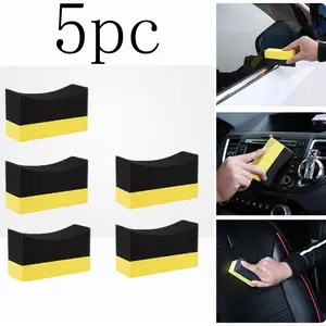 5-Piece Car Wax Sponge Set, Super Absorbent Cleaning Tool for Car Details, Scratch-Free Soft Foam Application, Durable and Gentle on Paint