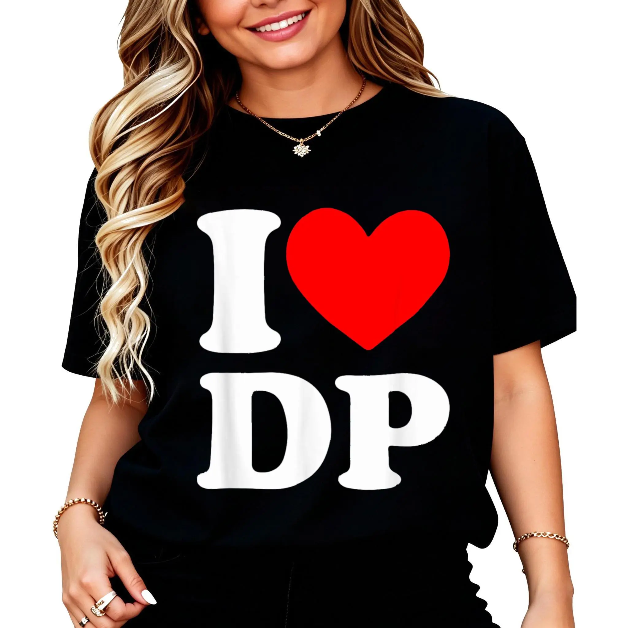 I Love Dp Graphic Tee Design T-Shirt Women Men Unisex Cotton Clothing Streetwear