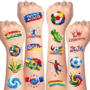 45 Pcs Soccer Tattoos for Kids, Oil Painting Style, Soccer Birthday Party Temporary Tattoos for Boys and Girls, Kids Goodie Bag Stuffers, Soccer Gifts for Boys and Girls
