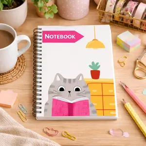 Cute Cat Notebook | Kawaii Kitty Journal | Student Notebook | Cat Lover Gift | Fun Writing Journal | Back to School Supplies