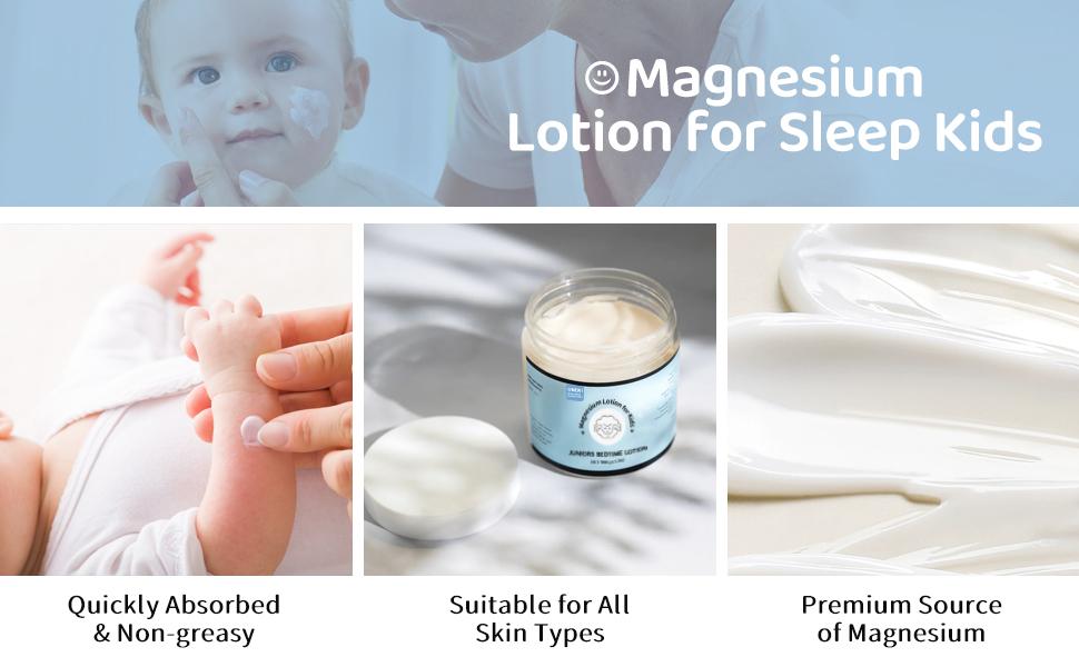 Magnesium Lotion for Kids - Organic Magnesium Lotion for Babies - Soothing Relief & Relaxation - Topical Magnesium Cream Calms Children at Bedtime & Night - Without Melatonin (4 oz) Magnesium Lotion for Kids - Organic Magnesium Lotion for Babies - Soothing Relief & Relaxation - Topical Magnesium Cream Calms Children at Bedtime & Night - Without Melatonin (4 oz)