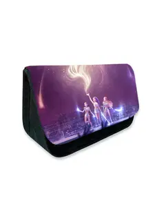 Demon Hunter Girl Group Pattern Printed Triangular Double-Layer Flap Pencil Case