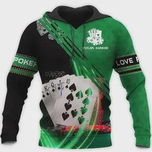 3D All Over Print Green Poker Shirt Men Women, Poker Hoodie, Poker Clothing, Pok