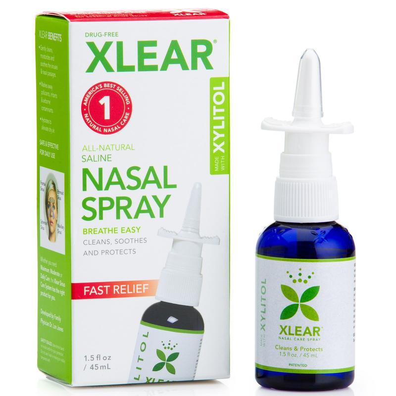 Xlear, (4 Pack) Xylitol Saline Nasal Spray, Fast Relief, 1.5 fl oz (45 ml)