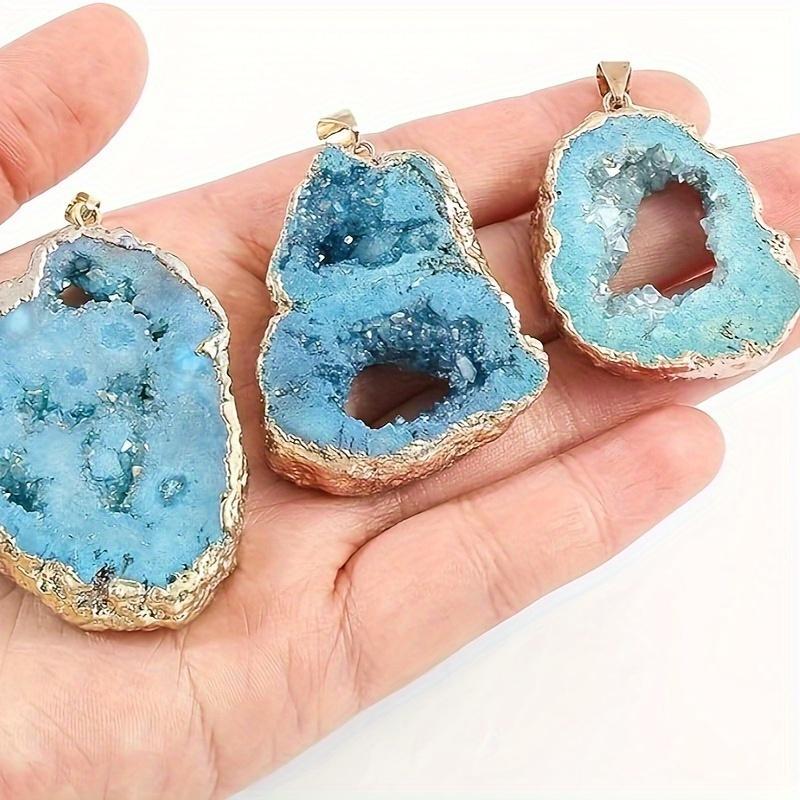 2Pcs Natural Agate Slice earring Necklace - Irregular Slice Natural Quartz Geode Pendant Necklace, Vintage Crystal Agate Geode Slice Necklace Charm Pink Blue,Bohemian Natural Stone Jewelry for Women, Mother's Day gift home decor 2Pcs Natural Agate Slice earring Necklace - Irregular Slice Natural Quartz Geode Pendant Necklace, Vintage Crystal Agate Geode Slice Necklace Charm Pink Blue,Bohemian Natural Stone Jewelry for Women, Mother's Day gift home decor