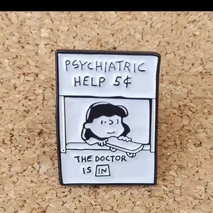 Cartoon Hat Pin Lucy Charlie Brown