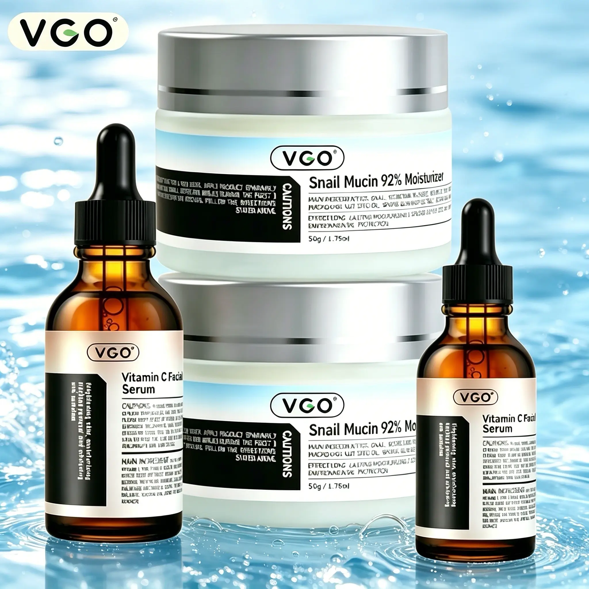 VGO Vitamin C Face Serum, Hydrating Serum with Vitamin C,Hyaluronic Acid, VitaminE & More, Serum for Dullness,Balanced Complexion Radiant Skin Repair MoistureMoisturizing Hydrate Anti Aging Moisturizer Repairing