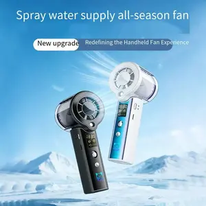 Spray Handheld Fan with External Charging + Light, Multi-Functional Strong Wind Cooling, Portable Neck Hanging, Summer Outdoor Essential