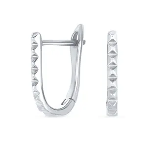 Modern Thin Huggie U Shape Hoop Earrings 14K Gold Plated .925 Sterling Silver