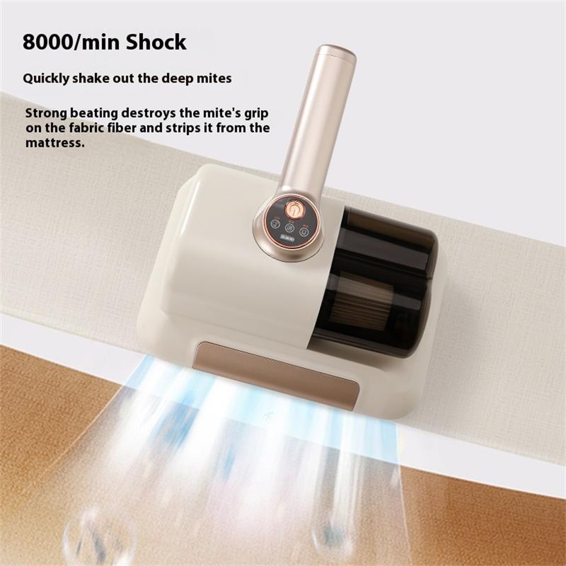 Mattress vacuum cleaner, bed hoover, double dust container with washable filter, powerful handheld hoover for dust and pet hair removal