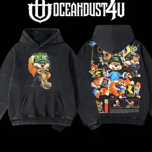 OceanDust4U Conker's Bad Fur Day Menswear Hoodies & T-Shirts - Unisex Oversized Classic Cotton Fabric Apparel, Seamless Retro Street Style Men's Tops FFB