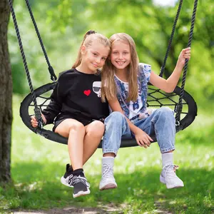 ZENY 48" Extra Large Flying Web Tree Swing Kids Saucer Swing 700lbs Adjustable Rope Outdoor Backyard