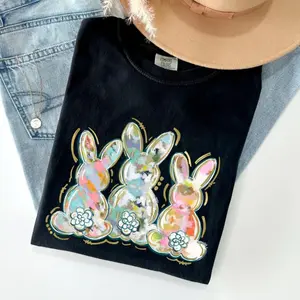 Brushstroke, Easter, Peter Cottontail, Watercolor Tshirt, Women's Crew Neck, Crewneck