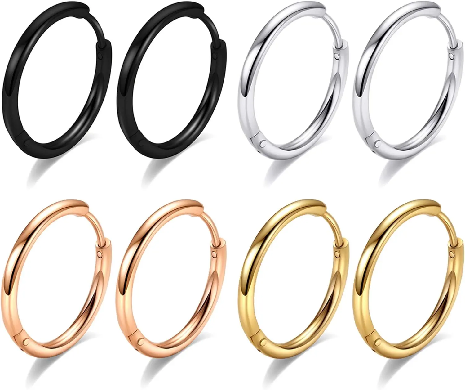 316L Surgical Steel Hoop Earrings, 6mm-20mm Huggie Earrings Women Men Hypoallergenic, Small Sleeper Mens Hoop Earring Cartilage Earring for Women 20G 18G