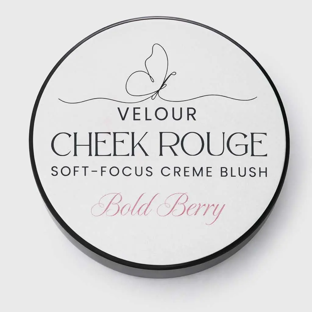 Velour Cheek Rouge: soft-focus creme blush for eyes lips and face, tallow makeup, tallow blush, natural ingredients