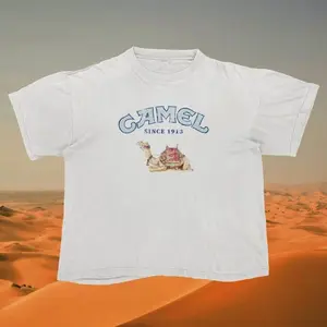 Vintage Camel T-shirt, Y2k Vintage Graphic T-Shirt, Vintage 90s Style shirt, Washed Retro , Unisex smoking 1800s Graphic Shirt Prints, Trendy funny  graphic  tees vintage  graphic  tees graphic  tees  y2k Vintage Letter Print Casual Tee vintage shirt