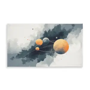 MWW C1TCLRGE11AQSQ 58 x 102 in. Circle of Planets Tablecloth - White Indoor & Outdoor Decor