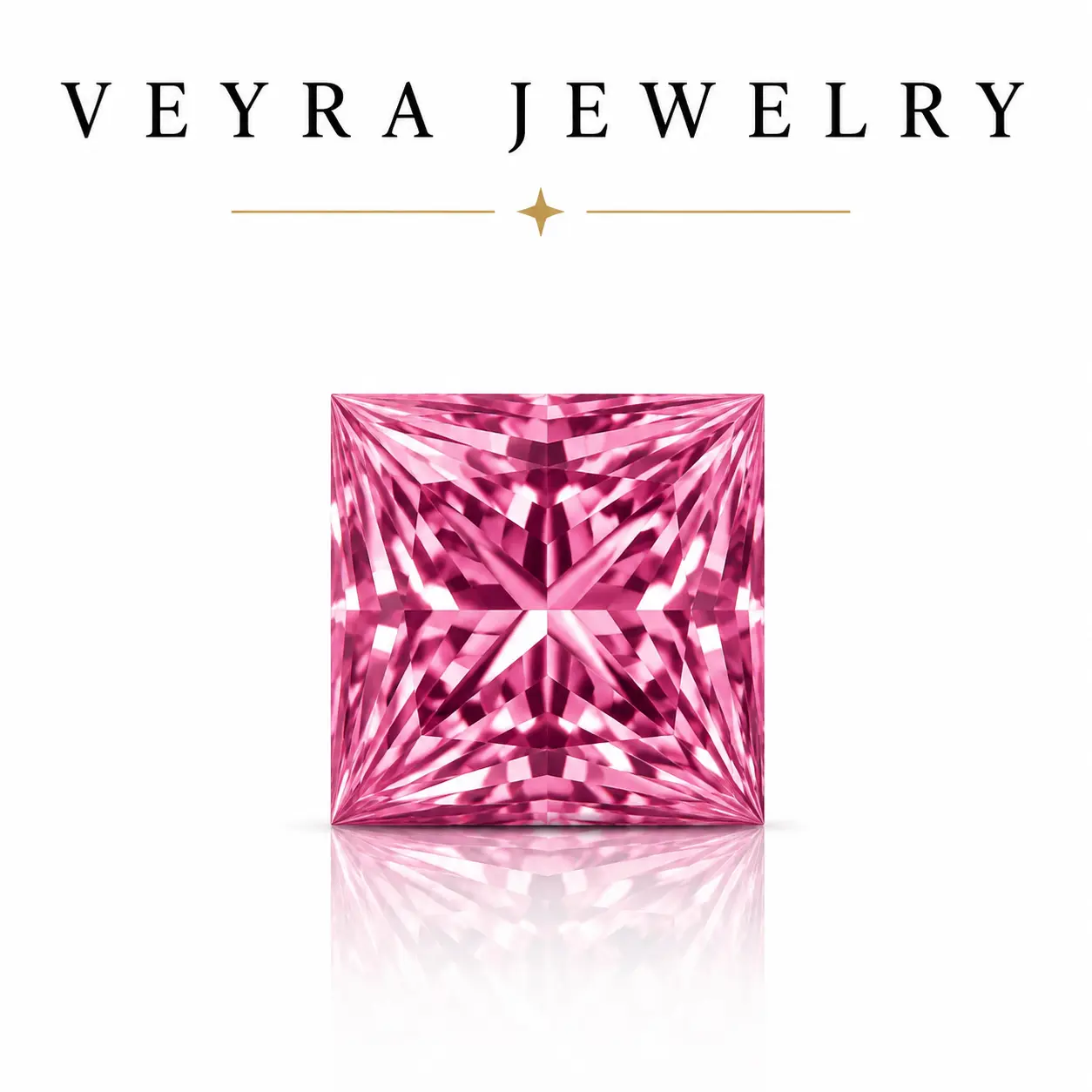 Pink Princess Cut Moissanite Loose Stone, VVS Clarity Sparkling Gem with GRA Certificate for DIY Ring & Jewelry Making