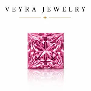 Pink Princess Cut Moissanite Loose Stone, VVS Clarity Sparkling Gem with GRA Certificate for DIY Ring & Jewelry Making