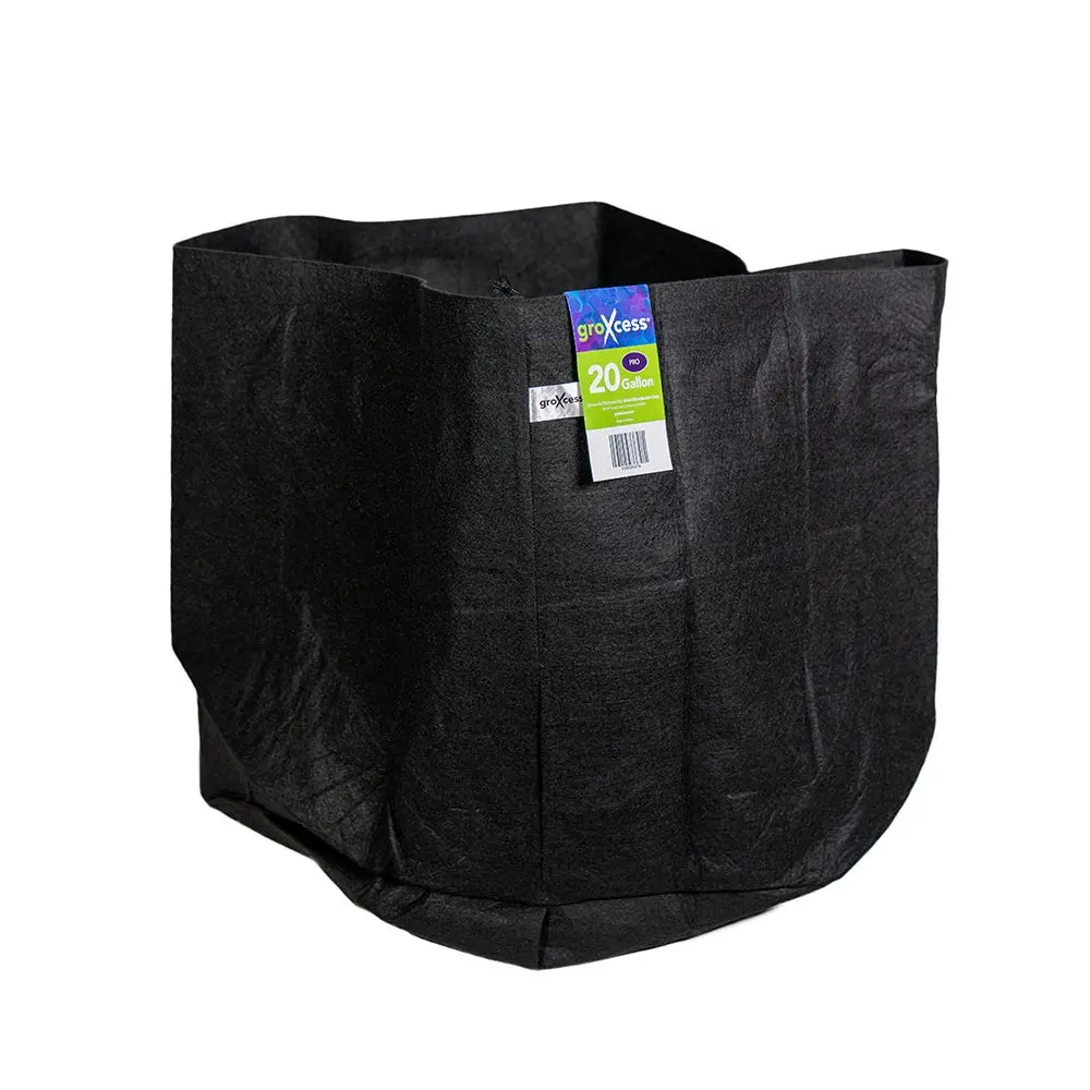 GroXcess Pro Black 20-GAL Fabric Pot No Handles