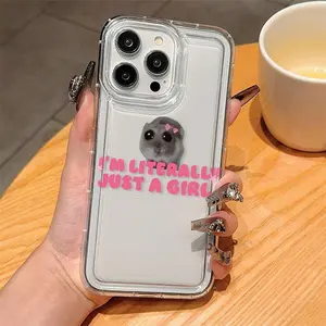 Cute Cat Pattern Clear Phone Case, Anti-drop Cellphone Protective Case, Total Protective Shockproof Mobile Phone Cover for iPhone 16 15 14 13 12 11 Plus/Pro/Pro Max