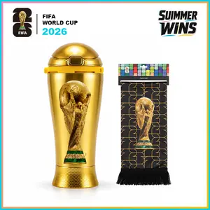 Official 2026 FIFA World Cup Blow Horn Cup Fans Gift Set |Rowdy Cup Cheer & 19oz Sip2-in-1 Reusable Water Bottle with Built-In Horn for SportsGames Couple Outfit Tailgates Parties & Events summervibes Fantasy Football Championship,summerwins summerwins