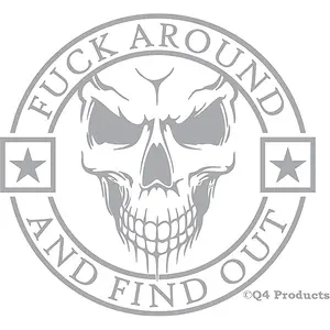 FAFO Skull Round Premium Vinyl Decal