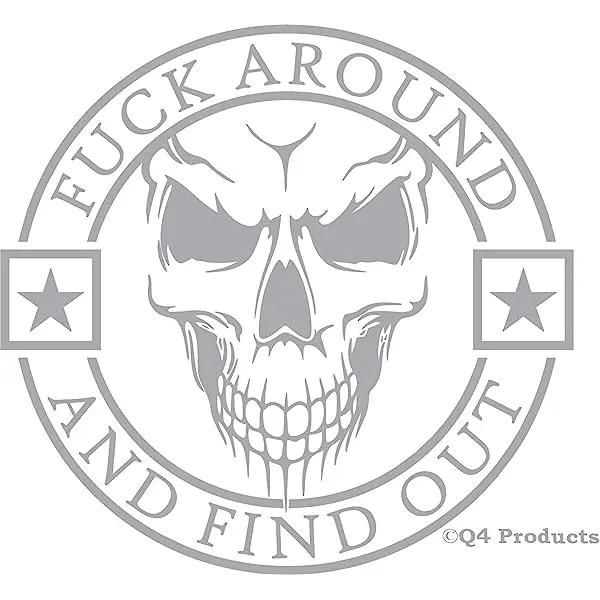 FAFO Skull Round Premium Vinyl Decal