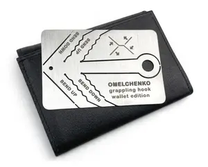 Survival Grappling Hook Wallet Sized Tool with Bendable Hooks for Outdoor Use