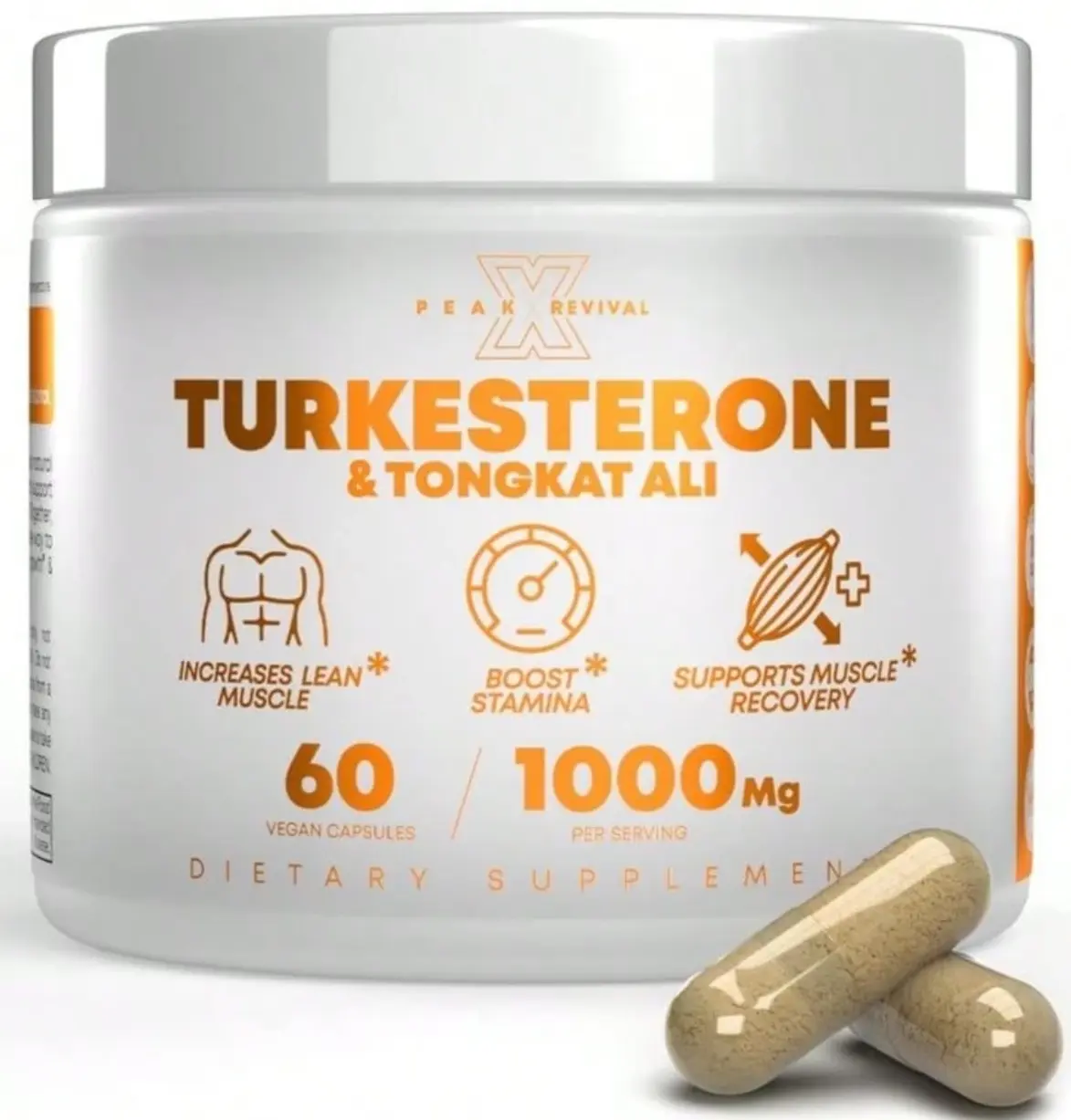 Natural Men's Supplement Testosterone Booster for Men – Turkesterone 1000mg + Tongkat Ali + Colostrum – Strength, Stamina, Energy, Recovery & Lean Muscle Growth Support – 60 Capsules