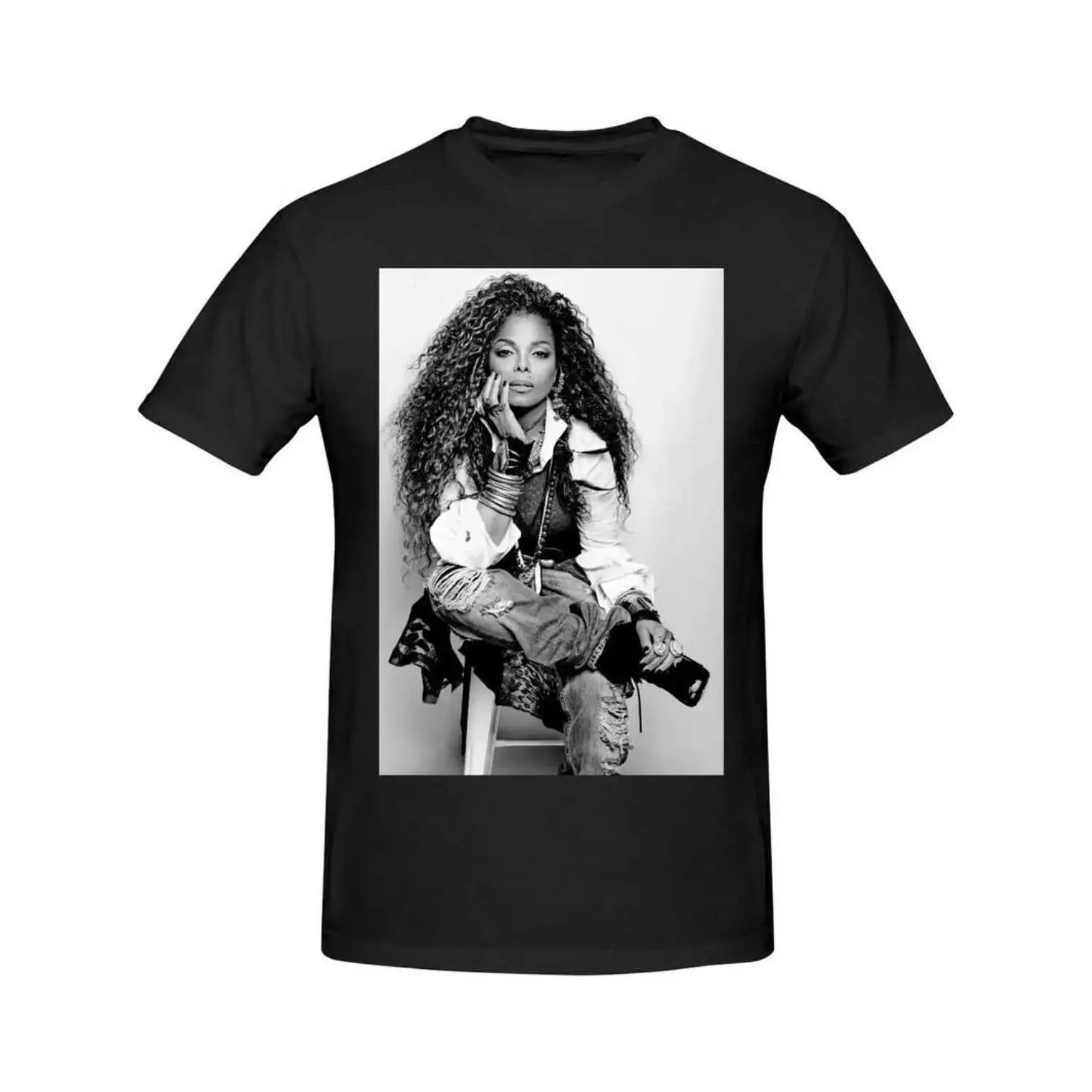 Janet Jackson Graphic Tee for Men - Summer Short Sleeve T-Shirt, Soft Cotton Crew Neck, Comfortable Casual Wear for All Seasons