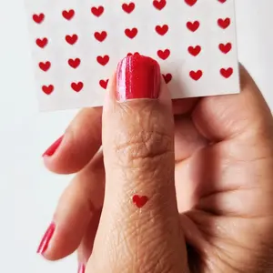 1pc Tiny Red Hearts Temporary Tattoo (Set of 77)