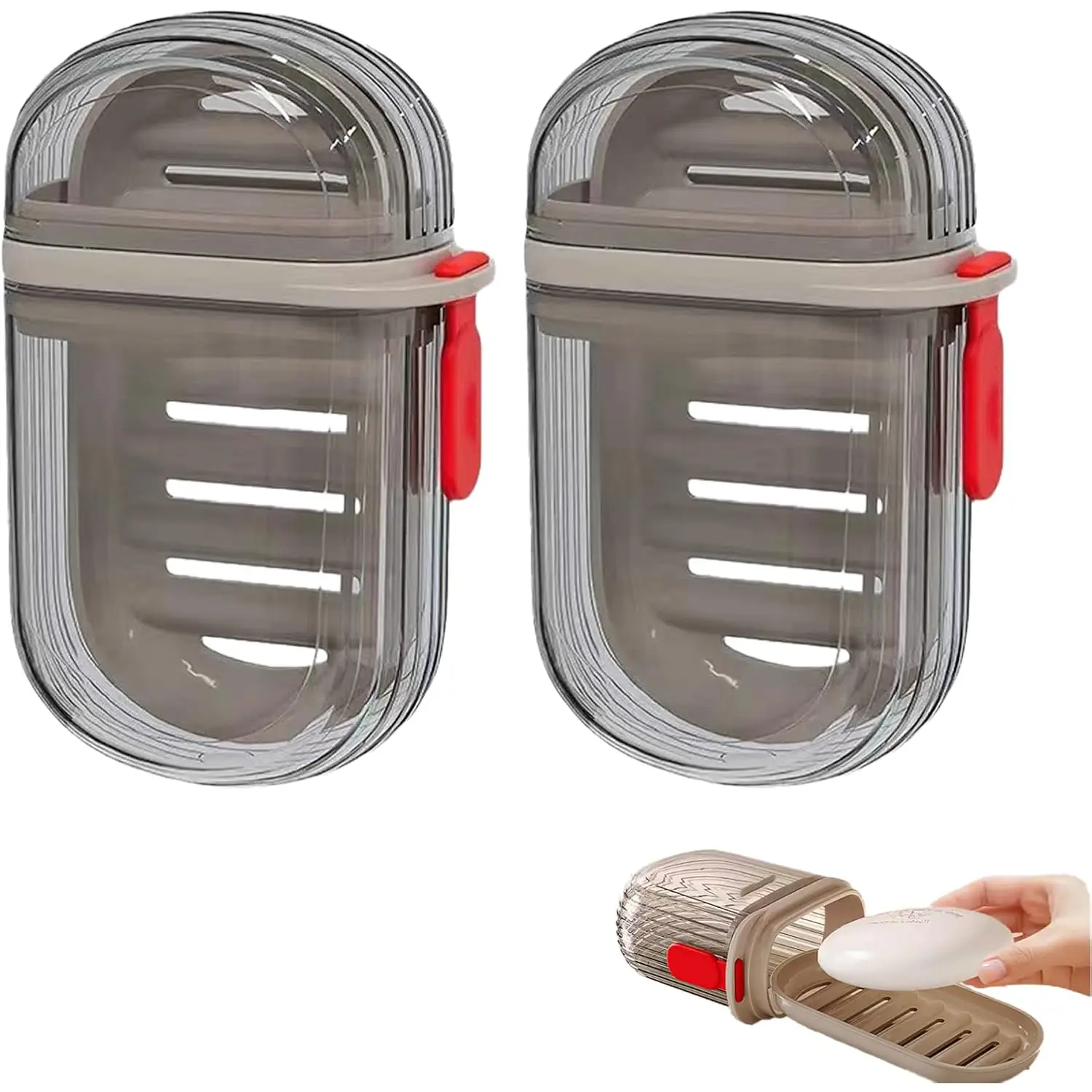 Travel Soap Case Soap Saver Transparent Leakproof Soap Container with Lid Portable Bar Soap Holder Soap Dish Soap Box for Traveling Bathroom Shower Gym School Camping Vacation Outdoor