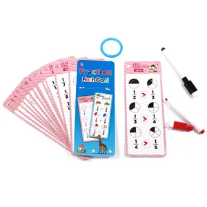 Double-Sided Fraction Flashcards Set, Educational Math Learning Tool, Paper Material, Suitable for Home School and Classroom Activities